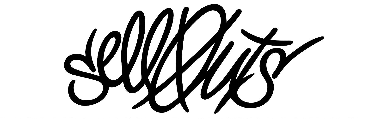 Black cursive text 'selfpluts' on a white background